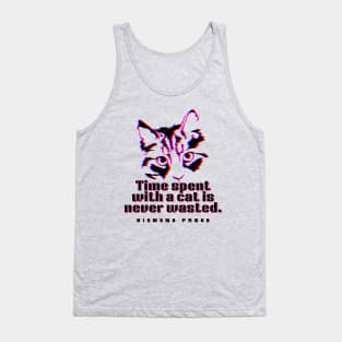 Cat art and Sigmund Freud: time spent with a cat is never wasted. Tank Top